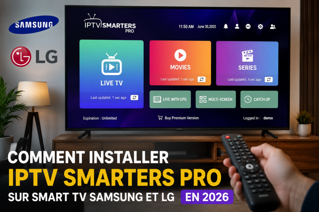 IPTV Smarters Pro sur Smart TV Samsung et LG en 2026